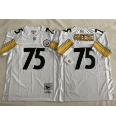 Men Pittsburgh Steelers 75 Joe Greene White Stitched Football Jersey