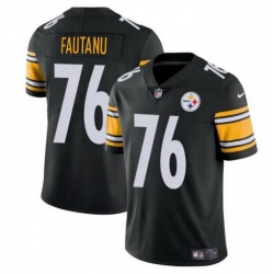 Men Pittsburgh Steelers 76 Troy Fautanu Black Vapor Untouchable Limited Stitched Jersey