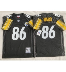 Men Pittsburgh Steelers 86 Hines Ward Black Stitched Football Jersey