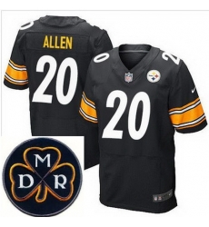 Men's Nike Pittsburgh Steelers #20 Will Allen Black Stitched NFL Elite MDR Dan Rooney Patch Jersey Men's Nike Pittsburgh Steelers #20 Will Allen Black Stitched NFL Elite MDR Dan Rooney Patch Jersey