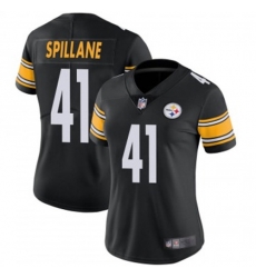 Women Pittsburgh Steelers 41 Robert Spillane Vapor Limited Black Jerseys Women Pittsburgh Steelers 41 Robert Spillane Vapor Limited Black Jerseys