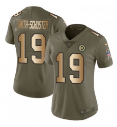 Womens Nike Pittsburgh Steelers 19 JuJu Smith Schuster Limited OliveGold 2017 Salute to Service NFL Jersey Womens Nike Pittsburgh Steelers 19 JuJu Smith Schuster Limited OliveGold 2017 Salute to Service NFL Jersey