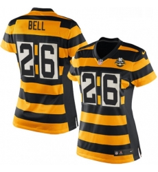 Womens Nike Pittsburgh Steelers 26 LeVeon Bell Game YellowBlack Alternate 80TH Anniversary Throwback NFL Jersey Womens Nike Pittsburgh Steelers 26 LeVeon Bell Game YellowBlack Alternate 80TH Anniversary Throwback NFL Jersey