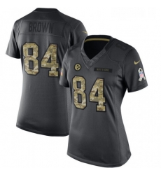 Womens Nike Pittsburgh Steelers 84 Antonio Brown Limited Black 2016 Salute to Service NFL Jersey Womens Nike Pittsburgh Steelers 84 Antonio Brown Limited Black 2016 Salute to Service NFL Jersey