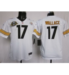 Youth Nike Pittsburgh Steelers #17 Mike Wallace White NFL Jersey W 80TH Pa-tch Youth Nike Pittsburgh Steelers #17 Mike Wallace White NFL Jersey W 80TH Pa-tch