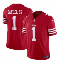 Men San Francisco 49ers 1 Deebo Samuel SR Red 2024 F U S E Vapor Untouchable Limited Stitched Football Jersey Men San Francisco 49ers 1 Deebo Samuel SR Red 2024 F U S E Vapor Untouchable Limited Stitched Football Jersey
