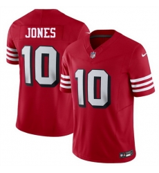 Men San Francisco 49ers 10 Mac Jones New Red 2025 F U S E  Vapor Untouchable Limited Stitched Football Jersey