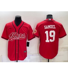 Men San Francisco 49ers 19 Deebo Samuel Red Cool Base Stitched Baseball Jersey