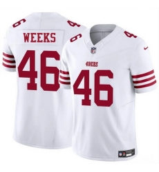 Men San Francisco 49ers 46 Jon Weeks White 2025 F U S E  Vapor Untouchable Limited Stitched Football Jersey