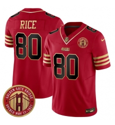 Men San Francisco 49ers 80 Jerry Rice Red F U S E Golden Gate Bridge Patch Balck Scarlet Vapor Limited Stitched Football Jersey Men San Francisco 49ers 80 Jerry Rice Red F U S E Golden Gate Bridge Patch Balck Scarlet Vapor Limited Stitched Football Jersey