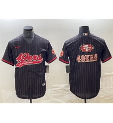 Men San Francisco 49ers Black Team Big Logo With Patch Cool Base Stitched Baseball Jerseys 1 Men San Francisco 49ers Black Team Big Logo With Patch Cool Base Stitched Baseball Jerseys 1
