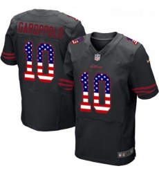 Mens Nike San Francisco 49ers 10 Jimmy Garoppolo Elite Black Alternate USA Flag Fashion NFL Jersey Mens Nike San Francisco 49ers 10 Jimmy Garoppolo Elite Black Alternate USA Flag Fashion NFL Jersey