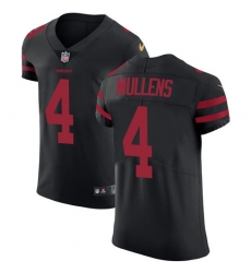 Nike 49ers #4 Nick Mullens Black Alternate Men Stitched NFL Vapor Untouchable Elite Jersey