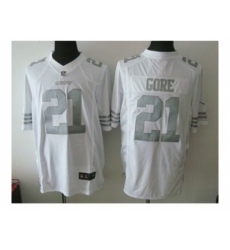 Nike San Francisco 49ers 21 Frank Gore White Game Platinum NFL Jersey Nike San Francisco 49ers 21 Frank Gore White Game Platinum NFL Jersey
