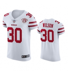 Nike San Francisco 49ers 30 Jeff Wilson White Men 75th Anniversary Stitched NFL Vapor Untouchable Elite Jersey Nike San Francisco 49ers 30 Jeff Wilson White Men 75th Anniversary Stitched NFL Vapor Untouchable Elite Jersey