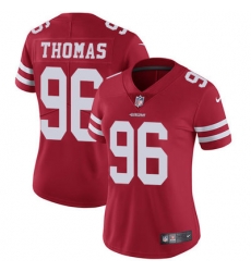 Nike 49ers #96 Solomon Thomas Red Team Color Womens Stitched NFL Vapor Untouchable Limited Jersey Nike 49ers #96 Solomon Thomas Red Team Color Womens Stitched NFL Vapor Untouchable Limited Jersey