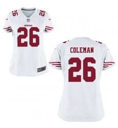 Women Nike 49ers #26 Tevin Coleman White Game Jersey Women Nike 49ers #26 Tevin Coleman White Game Jersey
