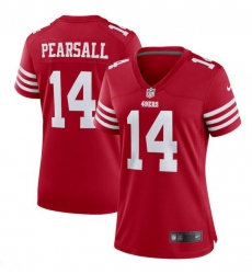 Women San Francisco 49ers 14 Ricky Pearsall Red Stitched Jersey Women San Francisco 49ers 14 Ricky Pearsall Red Stitched Jersey