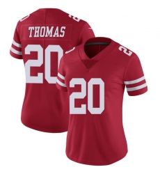 Women Sanfrancisco 49ers #20 Ambry Thomas Red Vapor Limited Jersey Women Sanfrancisco 49ers #20 Ambry Thomas Red Vapor Limited Jersey