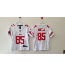 Youth San Francisco 49ers 85 George Kittle White 2024 F U S E Vapor Untouchable Limited Stitched Football Jersey Youth San Francisco 49ers 85 George Kittle White 2024 F U S E Vapor Untouchable Limited Stitched Football Jersey