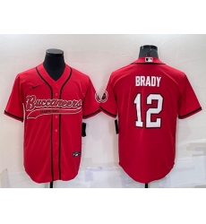 Men Tampa Bay Buccaneers 12 Tom Brady Red Cool Base Stitched Baseball Jersey Men Tampa Bay Buccaneers 12 Tom Brady Red Cool Base Stitched Baseball Jersey