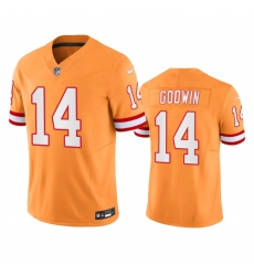 Men Tampa Bay Buccaneers 14 Chris Godwin Orange Throwback Limited Stitched Jersey Men Tampa Bay Buccaneers 14 Chris Godwin Orange Throwback Limited Stitched Jersey