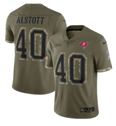 Men Tampa Bay Buccaneers 40 Mike Alstott Olive 2022 Salute To Service Limited Stitched Jersey Men Tampa Bay Buccaneers 40 Mike Alstott Olive 2022 Salute To Service Limited Stitched Jersey