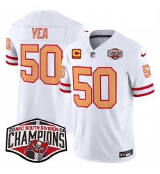Men Tampa Bay Buccaneers 50 Vita Vea White F U S E 2024 NFC South Champions With 3 Star C Patch Limited Stitched Jersey Men Tampa Bay Buccaneers 50 Vita Vea White F U S E 2024 NFC South Champions With 3 Star C Patch Limited Stitched Jersey