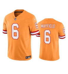 Men Tampa Bay Buccaneers 6 Baker Mayfield Orange Throwback Limited Stitched Jersey Men Tampa Bay Buccaneers 6 Baker Mayfield Orange Throwback Limited Stitched Jersey