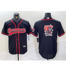 Men Tampa Bay Buccaneers Black Team Big Logo With Patch Cool Base Stitched Baseball Jersey Men Tampa Bay Buccaneers Black Team Big Logo With Patch Cool Base Stitched Baseball Jersey