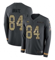 Nike Buccaneers 84 Cameron Brate Anthracite Salute to Service Men Stitched NFL Limited Therma Long Sleeve Jersey Nike Buccaneers 84 Cameron Brate Anthracite Salute to Service Men Stitched NFL Limited Therma Long Sleeve Jersey