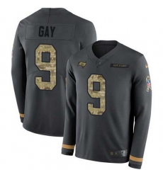Nike Buccaneers 9 Matt Gay Anthracite Salute to Service Men Stitched NFL Limited Therma Long Sleeve Jersey Nike Buccaneers 9 Matt Gay Anthracite Salute to Service Men Stitched NFL Limited Therma Long Sleeve Jersey