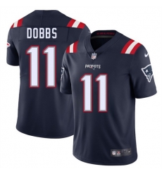 Men New England Patriots 11 Joshua Dobbs Navy 2025 Vapor Limited Stitched Football Jersey