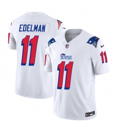 Men New England Patriots 11 Julian Edelman White 2023 F U S E Throwback Limited Stitched Football Jersey Men New England Patriots 11 Julian Edelman White 2023 F U S E Throwback Limited Stitched Football Jersey