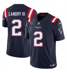 Men New England Patriots 2 Harold Landry III Navy 2025 F U S E  With 1 Star C Patch Vapor Limited Stitched Football Jersey