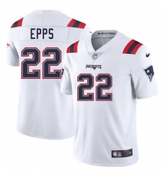 Men New England Patriots 22 Marcus Epps White 2025 Vapor Limited Stitched Football Jersey