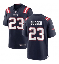 Men New England Patriots 23 Kyle Dugger Navy Stitched Game Jersey Men New England Patriots 23 Kyle Dugger Navy Stitched Game Jersey