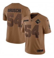 Men New England Patriots 54 Tedy Bruschi 2023 Brown Salute To Service Limited Stitched Football Jersey Men New England Patriots 54 Tedy Bruschi 2023 Brown Salute To Service Limited Stitched Football Jersey