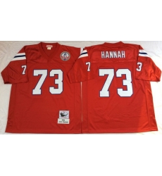 Men New England Patriots 73 John Hannah Red M&N Throwback Jersey Men New England Patriots 73 John Hannah Red M&N Throwback Jersey