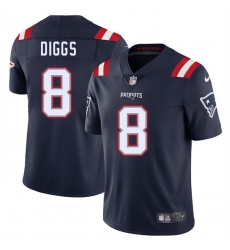 Men New England Patriots 8 Stefon Diggs Navy 2025 Vapor Limited Stitched Football Jersey