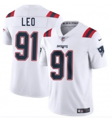 Men New England Patriots 91 Titus Leo White 2025 Vapor Limited Stitched Football Jersey