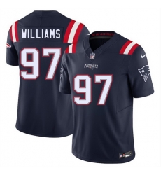 Men New England Patriots 97 Milton Williams Navy 2025 F U S E  Vapor Limited Stitched Football Jersey
