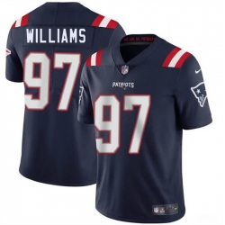 Men New England Patriots 97 Milton Williams Navy 2025 Vapor Limited Stitched Football Jersey
