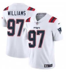 Men New England Patriots 97 Milton Williams White 2025 Vapor Limited Stitched Football Jersey
