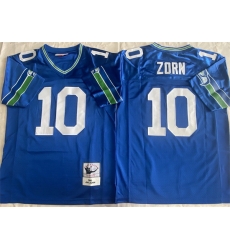 Men Seattle Seahawks 10 Jim Zorn Royal Throwback Stitched Football Jersey