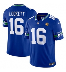 Men Seattle Seahawks 16 Tyler Lockett Royal 2023 F U S E Throwback With John Madden Patch Vapor Limited Stitched Football Jersey Men Seattle Seahawks 16 Tyler Lockett Royal 2023 F U S E Throwback With John Madden Patch Vapor Limited Stitched Football Jersey