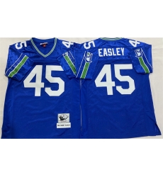 Men Seattle Seahawks 45 Kenny Easley Royal Throwback Stitched Football Jersey