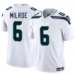 Men Seattle Seahawks 6 Jalen Milroe White 2025 Draft F U S E  Vapor Untouchable Limited Stitched Football Jersey