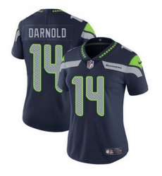 Women Seattle Seahawks 14 Sam Darnold Navy Vapor Limited Stitched Football Jersey