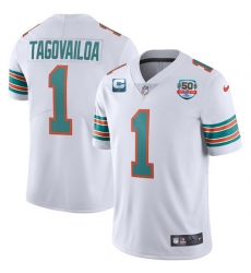 Men Miami Dolphins 1 Tua Tagovailoa 2022 Aqua With 50th Perfect Season C Patch Limited Stitched Jersey Men Miami Dolphins 1 Tua Tagovailoa 2022 Aqua With 50th Perfect Season C Patch Limited Stitched Jersey